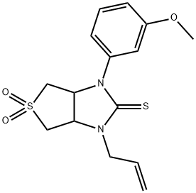 1-allyl-3-(3-methoxyphenyl)tetrahydro-1H-thieno[3,4-d]imidazole-2(3H)-thione 5,5-dioxide Structure