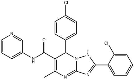 2-(2-chlorophenyl)-7-(4-chlorophenyl)-5-methyl-N-(3-pyridinyl)-4,7-dihydro[1,2,4]triazolo[1,5-a]pyrimidine-6-carboxamide 구조식 이미지