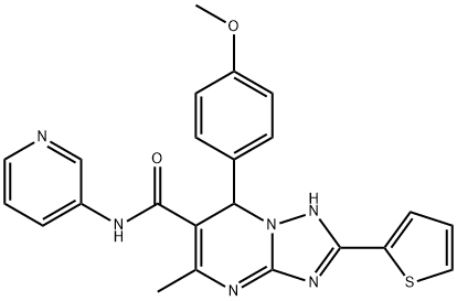 7-(4-methoxyphenyl)-5-methyl-N-(3-pyridinyl)-2-(2-thienyl)-4,7-dihydro[1,2,4]triazolo[1,5-a]pyrimidine-6-carboxamide 구조식 이미지