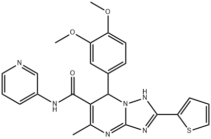7-(3,4-dimethoxyphenyl)-5-methyl-N-(3-pyridinyl)-2-(2-thienyl)-4,7-dihydro[1,2,4]triazolo[1,5-a]pyrimidine-6-carboxamide 구조식 이미지