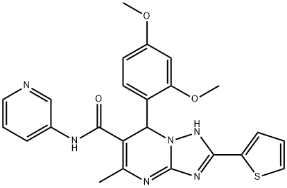 7-(2,4-dimethoxyphenyl)-5-methyl-N-(3-pyridinyl)-2-(2-thienyl)-4,7-dihydro[1,2,4]triazolo[1,5-a]pyrimidine-6-carboxamide Structure