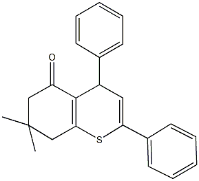 7,7-dimethyl-2,4-diphenyl-4,6,7,8-tetrahydro-5H-thiochromen-5-one 구조식 이미지