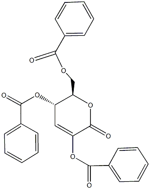 5-(benzoyloxy)-6-[(benzoyloxy)methyl]-2-oxo-5,6-dihydro-2H-pyran-3-yl benzoate Structure