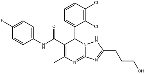 7-(2,3-dichlorophenyl)-N-(4-fluorophenyl)-2-(3-hydroxypropyl)-5-methyl-4,7-dihydro[1,2,4]triazolo[1,5-a]pyrimidine-6-carboxamide Structure