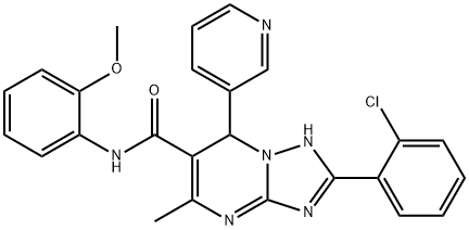 2-(2-chlorophenyl)-N-(2-methoxyphenyl)-5-methyl-7-(3-pyridinyl)-4,7-dihydro[1,2,4]triazolo[1,5-a]pyrimidine-6-carboxamide Structure