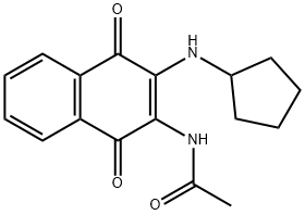 N-[3-(cyclopentylamino)-1,4-dioxo-1,4-dihydro-2-naphthalenyl]acetamide 구조식 이미지