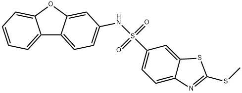 N-dibenzo[b,d]furan-3-yl-2-(methylsulfanyl)-1,3-benzothiazole-6-sulfonamide 구조식 이미지