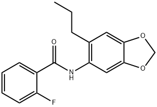2-fluoro-N-(6-propyl-1,3-benzodioxol-5-yl)benzamide 구조식 이미지