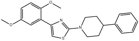 1-[4-(2,5-dimethoxyphenyl)-1,3-thiazol-2-yl]-4-phenylpiperidine 구조식 이미지