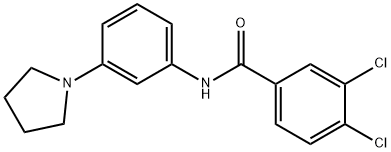 3,4-dichloro-N-[3-(1-pyrrolidinyl)phenyl]benzamide 구조식 이미지