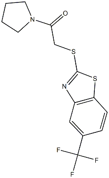 2-oxo-2-(1-pyrrolidinyl)ethyl 5-(trifluoromethyl)-1,3-benzothiazol-2-yl sulfide 구조식 이미지