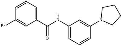 3-bromo-N-[3-(1-pyrrolidinyl)phenyl]benzamide 구조식 이미지