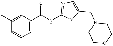 3-methyl-N-[5-(4-morpholinylmethyl)-1,3-thiazol-2-yl]benzamide 구조식 이미지