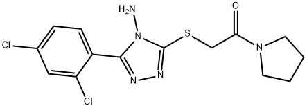 3-(2,4-dichlorophenyl)-5-{[2-oxo-2-(1-pyrrolidinyl)ethyl]sulfanyl}-4H-1,2,4-triazol-4-amine 구조식 이미지