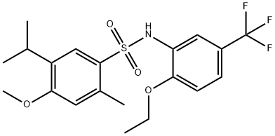 N-[2-ethoxy-5-(trifluoromethyl)phenyl]-5-isopropyl-4-methoxy-2-methylbenzenesulfonamide Structure