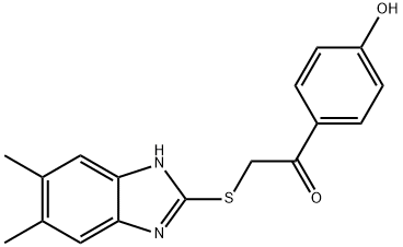 2-[(5,6-dimethyl-1H-benzimidazol-2-yl)sulfanyl]-1-(4-hydroxyphenyl)ethanone Structure