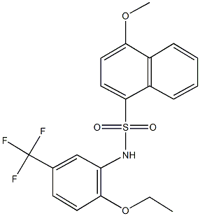 N-[2-ethoxy-5-(trifluoromethyl)phenyl]-4-methoxy-1-naphthalenesulfonamide 구조식 이미지