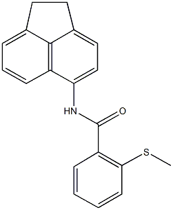 N-(1,2-dihydro-5-acenaphthylenyl)-2-(methylsulfanyl)benzamide 구조식 이미지