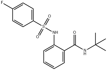 N-(tert-butyl)-2-{[(4-fluorophenyl)sulfonyl]amino}benzamide 구조식 이미지