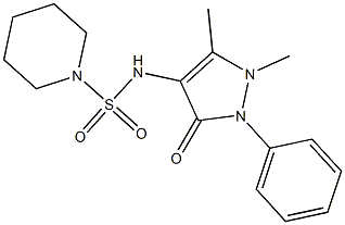 N-(1,5-dimethyl-3-oxo-2-phenyl-2,3-dihydro-1H-pyrazol-4-yl)-1-piperidinesulfonamide 구조식 이미지