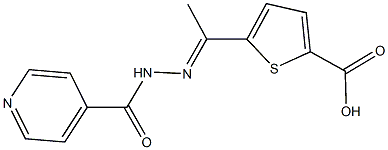 5-(N-isonicotinoylethanehydrazonoyl)-2-thiophenecarboxylic acid 구조식 이미지