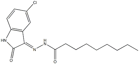 N'-(5-chloro-2-oxo-1,2-dihydro-3H-indol-3-ylidene)nonanohydrazide 구조식 이미지