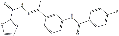 4-fluoro-N-{3-[N-(2-furoyl)ethanehydrazonoyl]phenyl}benzamide Structure