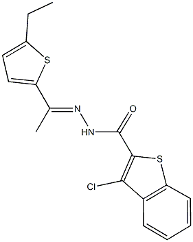 3-chloro-N'-[1-(5-ethyl-2-thienyl)ethylidene]-1-benzothiophene-2-carbohydrazide 구조식 이미지