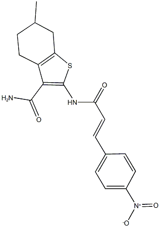 2-[(3-{4-nitrophenyl}acryloyl)amino]-6-methyl-4,5,6,7-tetrahydro-1-benzothiophene-3-carboxamide Structure
