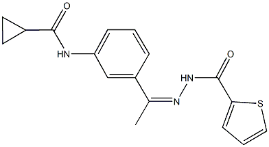 N-{3-[N-(2-thienylcarbonyl)ethanehydrazonoyl]phenyl}cyclopropanecarboxamide 구조식 이미지