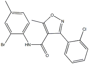 N-(2-bromo-4-methylphenyl)-3-(2-chlorophenyl)-5-methyl-4-isoxazolecarboxamide Structure