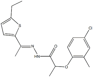 2-(4-chloro-2-methylphenoxy)-N'-[1-(5-ethyl-2-thienyl)ethylidene]propanohydrazide 구조식 이미지