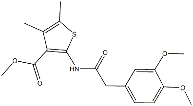 methyl 2-{[(3,4-dimethoxyphenyl)acetyl]amino}-4,5-dimethyl-3-thiophenecarboxylate 구조식 이미지