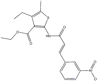 ethyl 4-ethyl-2-[(3-{3-nitrophenyl}acryloyl)amino]-5-methyl-3-thiophenecarboxylate Structure