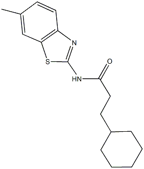 3-cyclohexyl-N-(6-methyl-1,3-benzothiazol-2-yl)propanamide Structure