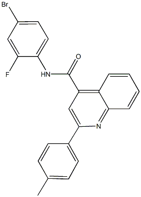 N-(4-bromo-2-fluorophenyl)-2-(4-methylphenyl)-4-quinolinecarboxamide 구조식 이미지