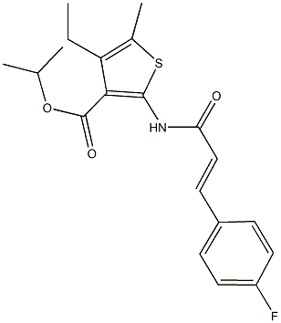 isopropyl 4-ethyl-2-{[3-(4-fluorophenyl)acryloyl]amino}-5-methyl-3-thiophenecarboxylate Structure