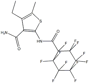 4-ethyl-5-methyl-2-{[(1,2,2,3,3,4,4,5,5,6,6-undecafluorocyclohexyl)carbonyl]amino}-3-thiophenecarboxamide 구조식 이미지