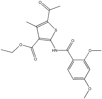 ethyl 5-acetyl-2-[(2,4-dimethoxybenzoyl)amino]-4-methyl-3-thiophenecarboxylate 구조식 이미지