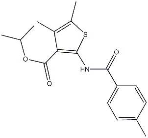 isopropyl 4,5-dimethyl-2-[(4-methylbenzoyl)amino]-3-thiophenecarboxylate Structure