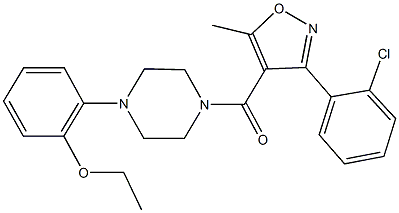 2-(4-{[3-(2-chlorophenyl)-5-methyl-4-isoxazolyl]carbonyl}-1-piperazinyl)phenyl ethyl ether Structure