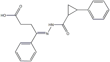 4-phenyl-4-{[(2-phenylcyclopropyl)carbonyl]hydrazono}butanoic acid 구조식 이미지