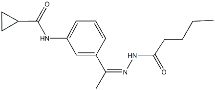 N-[3-(N-pentanoylethanehydrazonoyl)phenyl]cyclopropanecarboxamide Structure