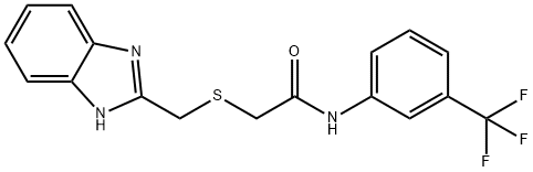 2-[(1H-benzimidazol-2-ylmethyl)sulfanyl]-N-[3-(trifluoromethyl)phenyl]acetamide 구조식 이미지