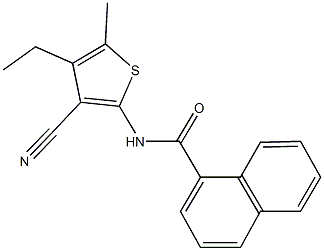 N-(3-cyano-4-ethyl-5-methyl-2-thienyl)-1-naphthamide 구조식 이미지