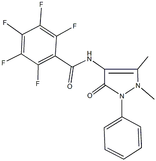 N-(1,5-dimethyl-3-oxo-2-phenyl-2,3-dihydro-1H-pyrazol-4-yl)-2,3,4,5,6-pentafluorobenzamide 구조식 이미지