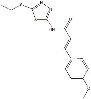 N-[5-(ethylsulfanyl)-1,3,4-thiadiazol-2-yl]-3-(4-methoxyphenyl)acrylamide 구조식 이미지
