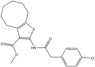 methyl 2-{[(4-chlorophenyl)acetyl]amino}-4,5,6,7,8,9-hexahydrocycloocta[b]thiophene-3-carboxylate Structure