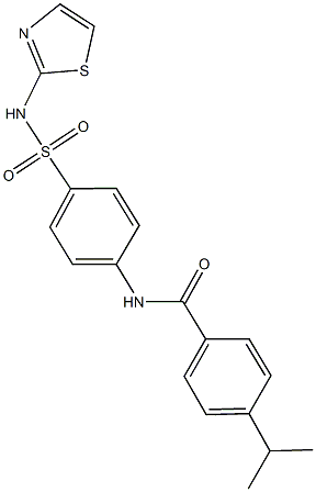 4-isopropyl-N-{4-[(1,3-thiazol-2-ylamino)sulfonyl]phenyl}benzamide 구조식 이미지