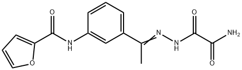 N-(3-{N-[amino(oxo)acetyl]ethanehydrazonoyl}phenyl)-2-furamide 구조식 이미지